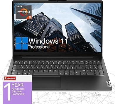 Lenovo V15 Gen 4 Business Laptop, 15.6" FHD Screen, AMD Ryzen 5 5500U, 24GB RAM, 1TB SSD, Webcam, HDMI, Wi-Fi, Windows 11 Pro, Black