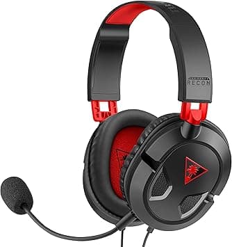 Turtle Beach Recon 50 Wired Gaming Headset - PC, Mac, PS4, PS5, Xbox Series X|S & Xbox One, & Mobile/Tablet with 3.5mm Removable Mic, 40mm Speakers, & In-line Controls – Black