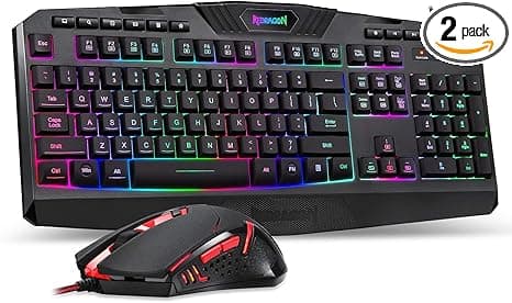 Redragon S101 Gaming Keyboard, M601 Mouse, RGB Backlit Gaming Keyboard, Programmable Backlit Mouse, Value Combo Set [New Version]
