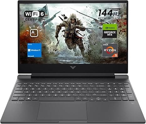 HP Victus 15 Gaming Laptop, 15.6" FHD 144Hz Display, AMD Ryzen 5 7535HS, 16GB DDR5 RAM, 1TB PCIe M.2 SSD, NVIDIA GeForce RTX 2050, HDMI, Webcam, Backlit Keyboard, Wi-Fi 6, Windows 11 Home, Silver