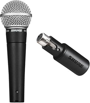Shure SM58-LC Microphone Bundle with MVX2U XLR-to-USB Digital Interface with Headphone Jack, Integrated Pre-amp with 60dB Gain Control, Zero-Latency Monitoring, 48V Phantom Power and USB-C Cable